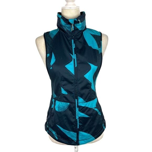 Lululemon Pack-It Sleeveless Hooded Vest Back Spin Stroke Peacock Lightweight 2 - Picture 2 of 16